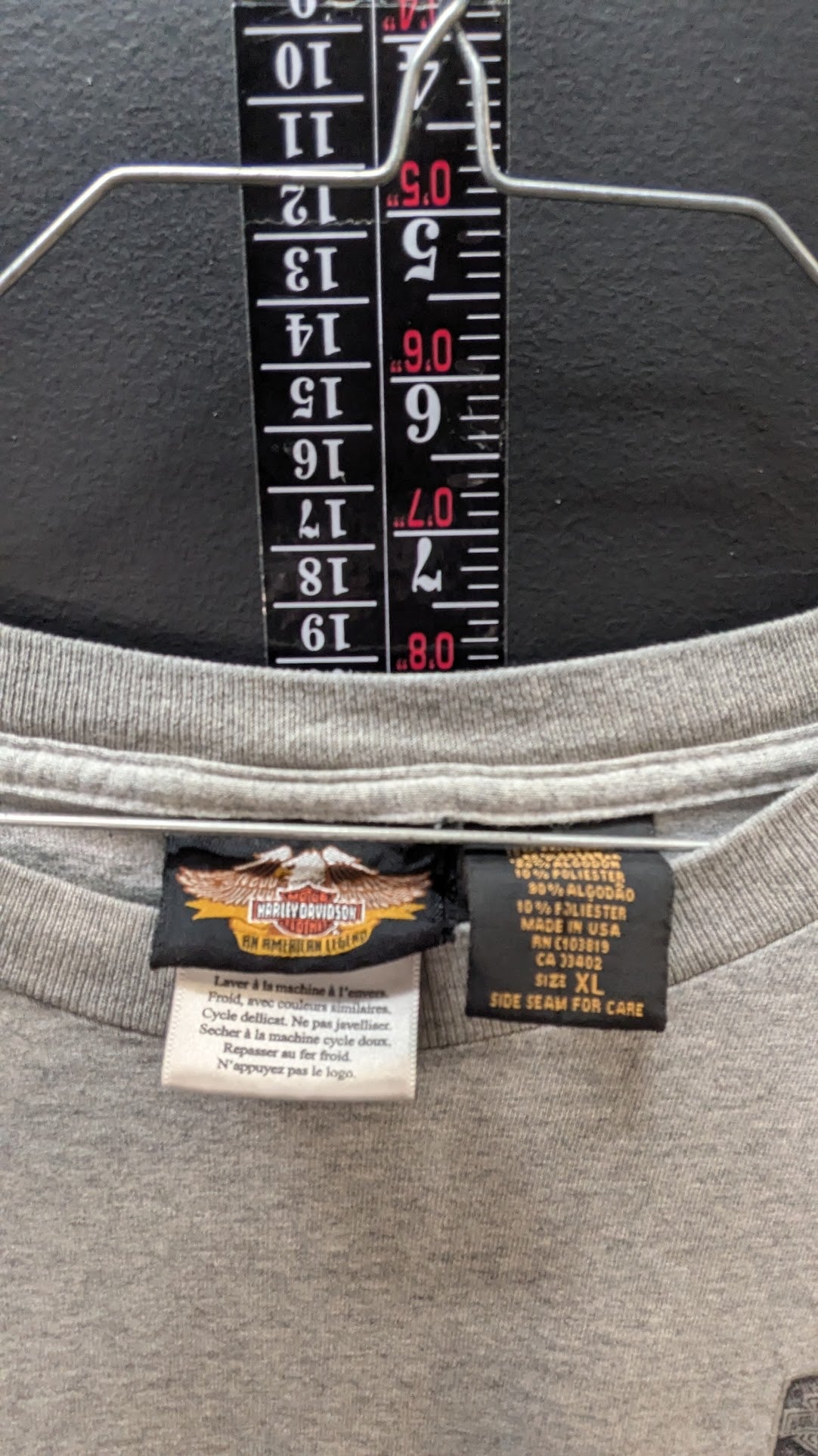 Harley-Davidson 100th Anniversary Pocket T-Shirt XL Gray Made USA Factory Graphic
