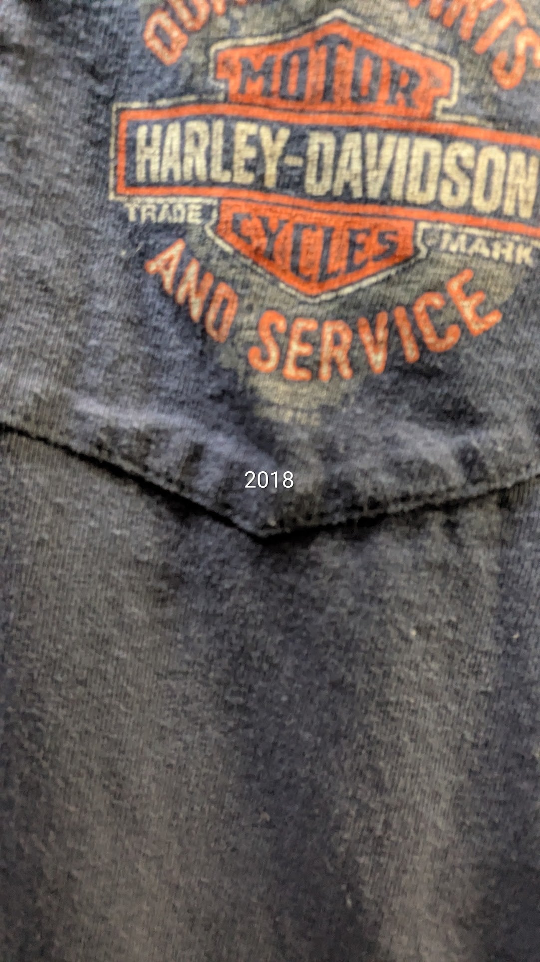 2018 Harley-Davidson American Eagle Texas Proud Pocket T-Shirt Size Small Navy Blue