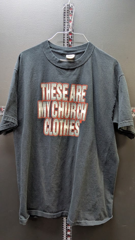 Christian Motorsports Ministries "These Are My Church Clothes" T-Shirt – Size Large