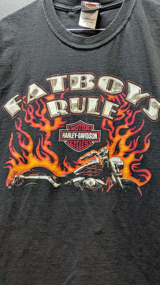 Harley-Davidson Chicago Illinois "Fat Boys Rule" Cut-Off Sleeveless Shirt
