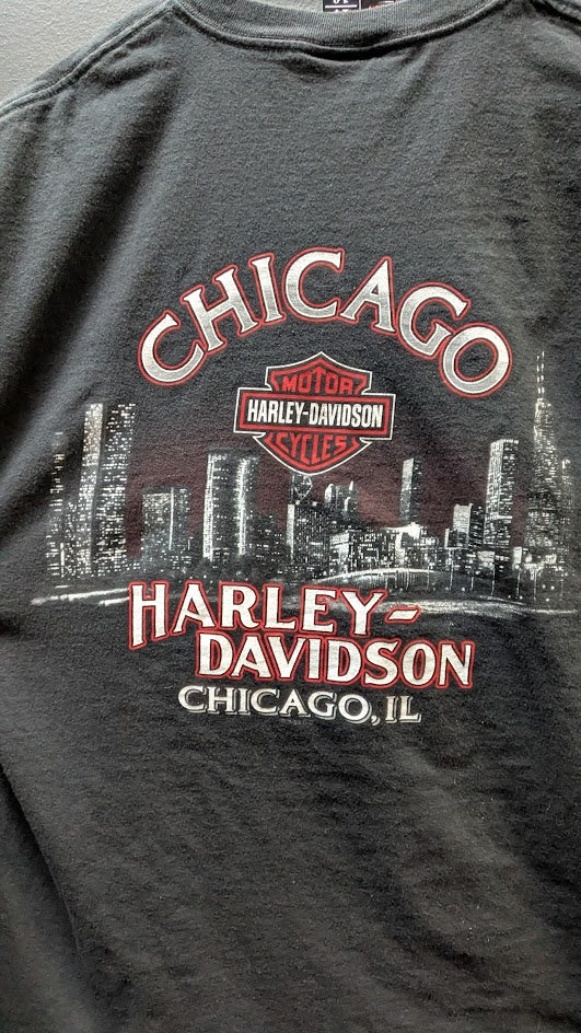 Harley-Davidson Chicago Illinois "Fat Boys Rule" Cut-Off Sleeveless Shirt