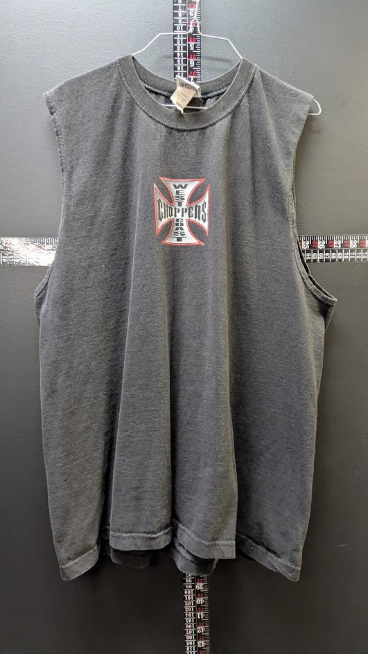 West Coast Choppers Eagle Iron Cross Sleeveless Shirt – XL