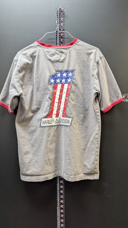 Harley-Davidson "An American Legend" Ringer T-Shirt – Patriotic #1 Graphic