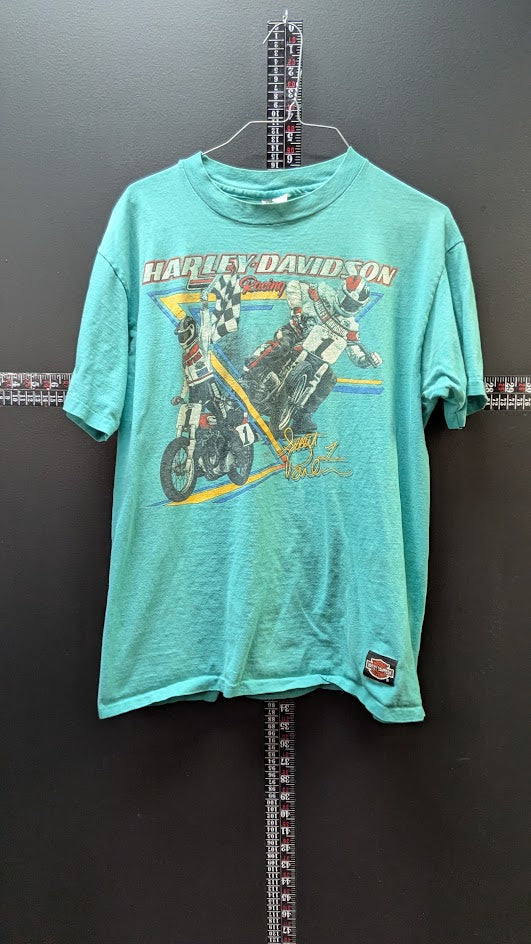 Vintage Harley-Davidson Racing Scott Parker T-Shirt Large 90s Hanes Beefy-T