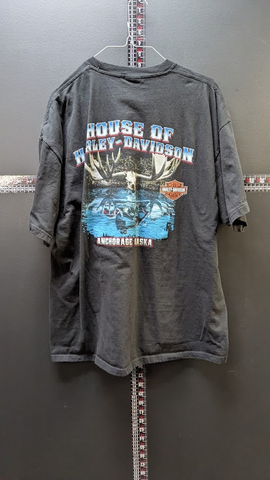 2011 Harley-Davidson House of Harley Anchorage Alaska Moose Graphic T-Shirt – Men's XL Black