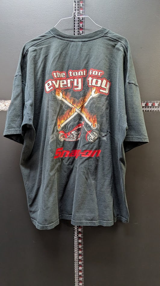 Vintage Snap-on Chopper "The Tool For Every Toy" Motorcycle Graphic T-Shirt – Men's XXL Black