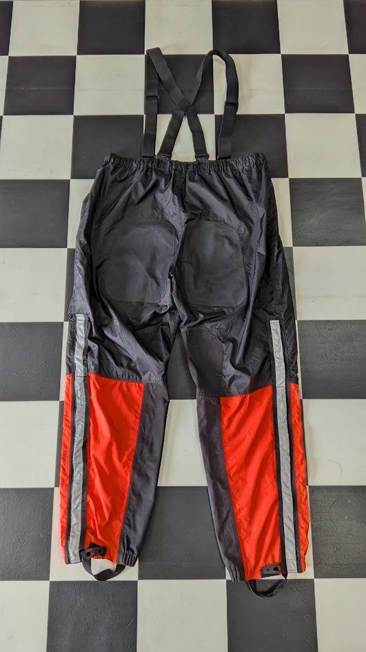 Harley-Davidson Waterproof Rain Bib Pants Motorcycle Overpants Men's 2XL Black Red