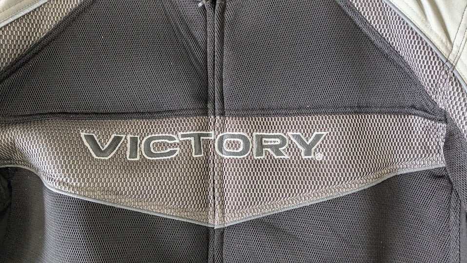 Victory Motorcycles Textile Riding Jacket Men's 4XL Black Gray Armor Ready Motorcycle Coat
