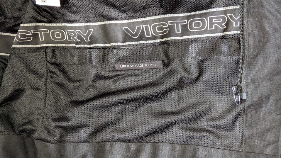Victory Motorcycles Textile Riding Jacket Men's 4XL Black Gray Armor Ready Motorcycle Coat