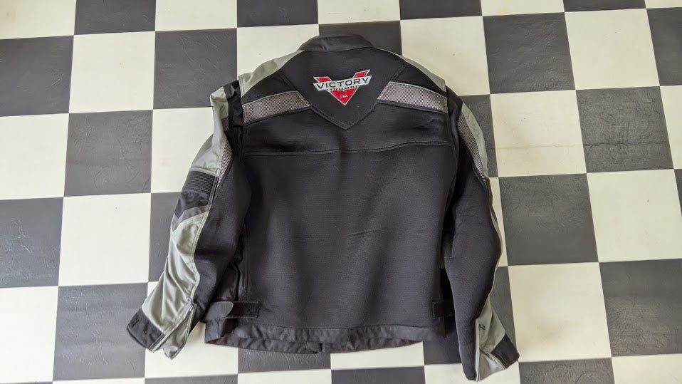 Victory Motorcycles Textile Riding Jacket Men's 4XL Black Gray Armor Ready Motorcycle Coat