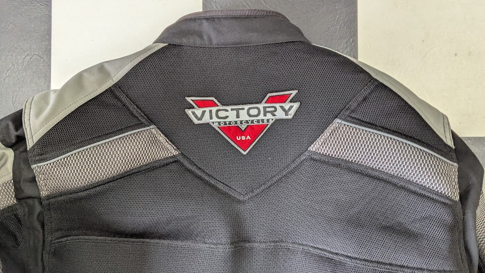 Victory Motorcycles Textile Riding Jacket Men's 4XL Black Gray Armor Ready Motorcycle Coat
