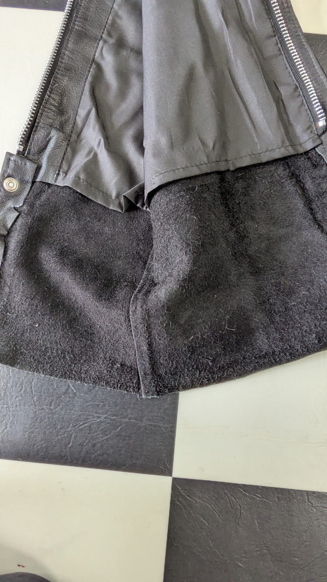 MMB Genuine Leather Motorcycle Chaps Black Lace-Up Riding Chaps XS