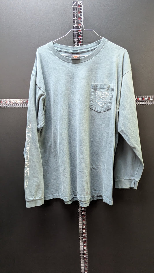 Harley-Davidson xl Gator Harley Long Sleeve Pocket T-Shirt Leesburg Florida Blue