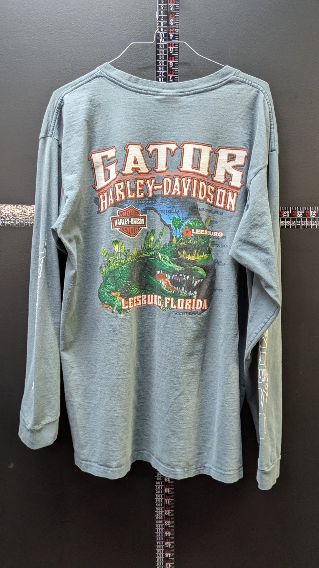 Harley-Davidson xl Gator Harley Long Sleeve Pocket T-Shirt Leesburg Florida Blue