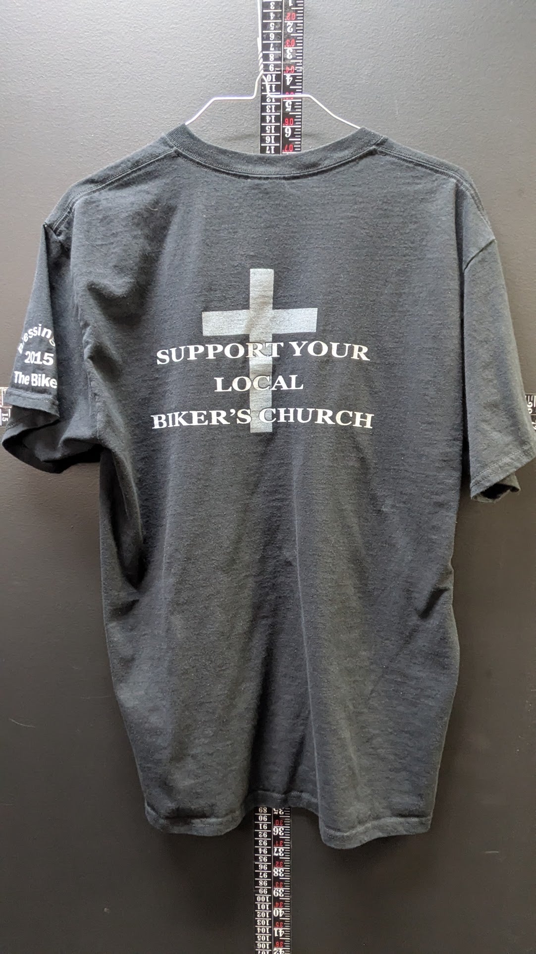 Blessing of the Bikes 2015 Biker Church T-Shirt Large Motorcycle Ministry Black Tee