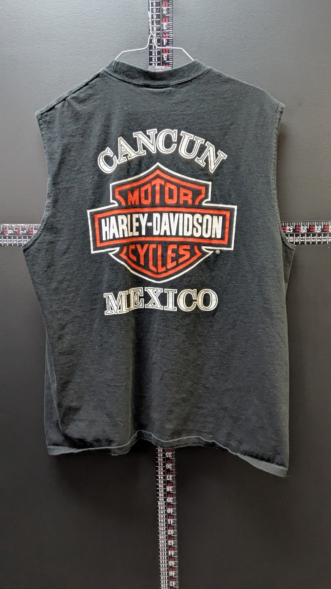 Harley-Davidson Cancun Mexico Sleeveless T-Shirt XL Studded Bar & Shield Biker Tee