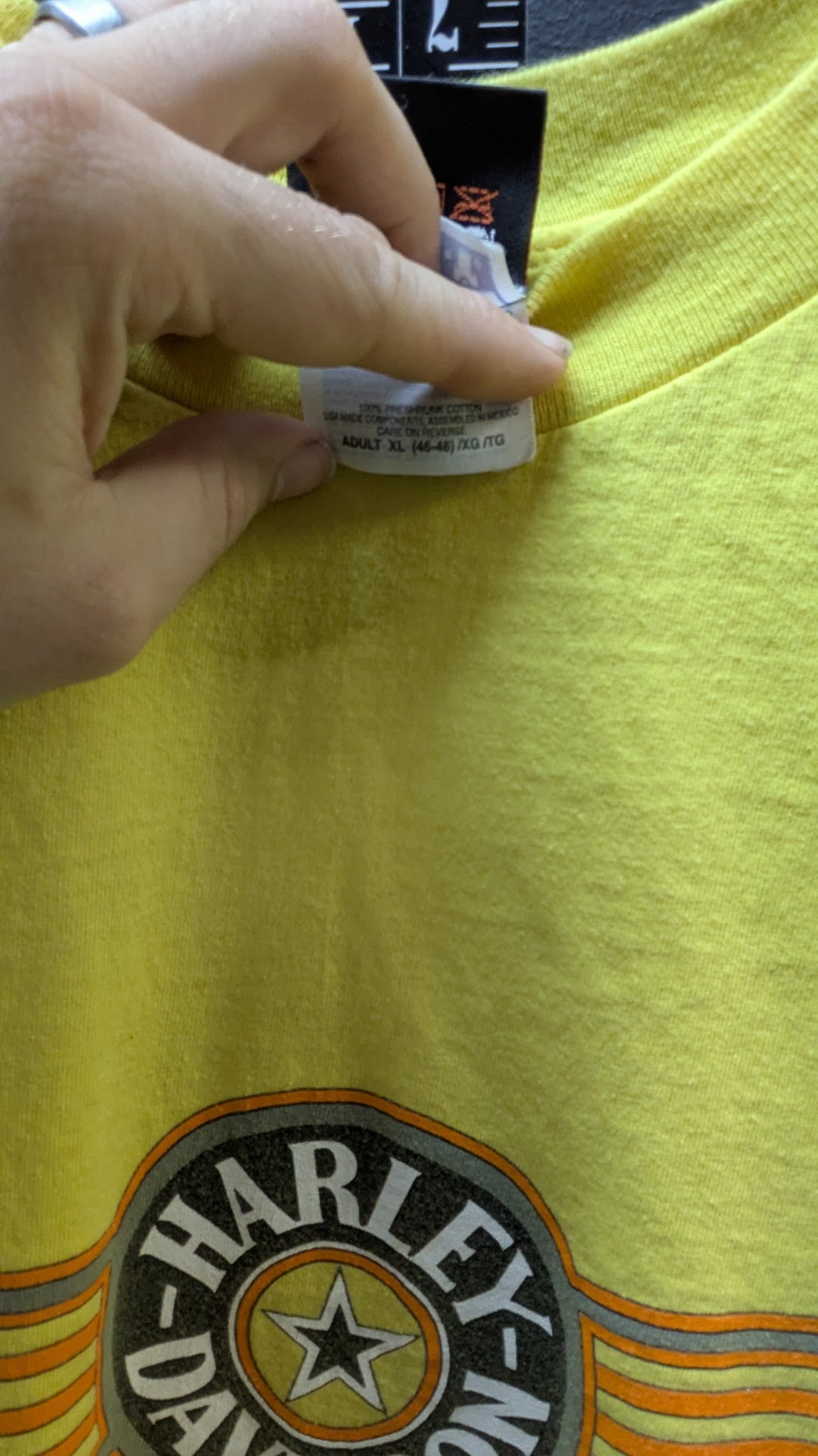 Vintage 1999 Harley-Davidson Jamestown California T-Shirt – XL – Yellow Dealer Tee