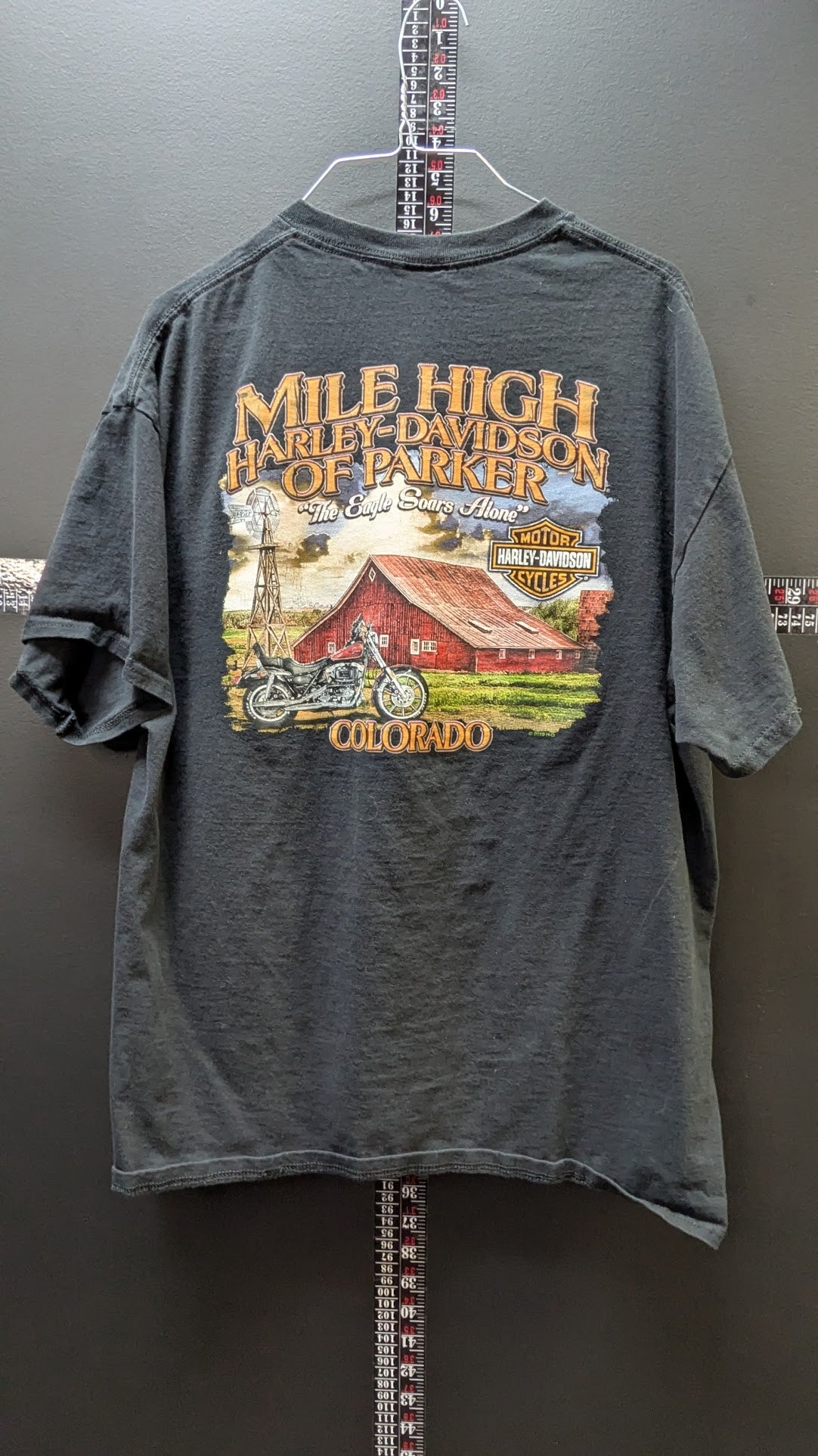 2019 Harley-Davidson Mile High Harley-Davidson Parker Colorado Pocket T-Shirt Adult Black