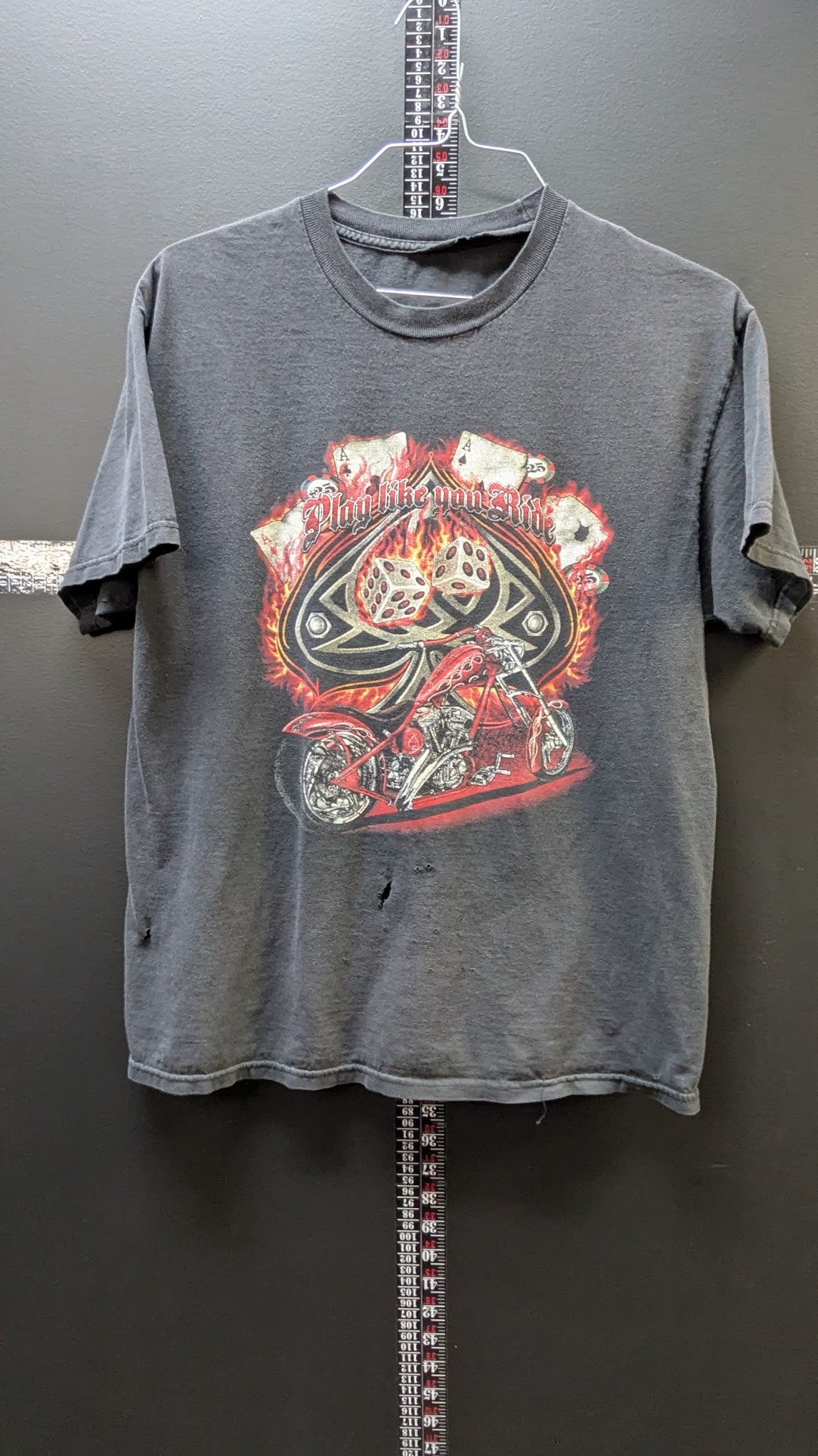 Vintage Chopper Motorcycle "Play Like You Ride" Graphic T-Shirt