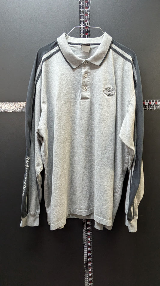 Harley-Davidson Kansas City Vehicle & Powertrain Operations Long Sleeve Polo Shirt Gray