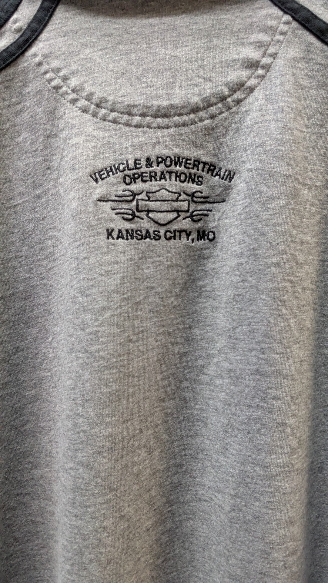 Harley-Davidson Kansas City Vehicle & Powertrain Operations Long Sleeve Polo Shirt Gray