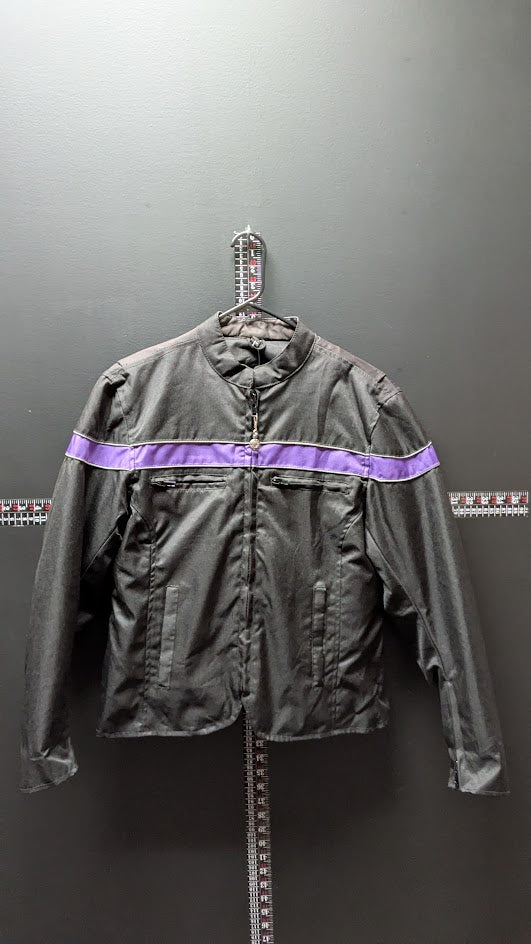Vance Leathers Women's Black & Purple Textile Motorcycle Jacket – Size Large