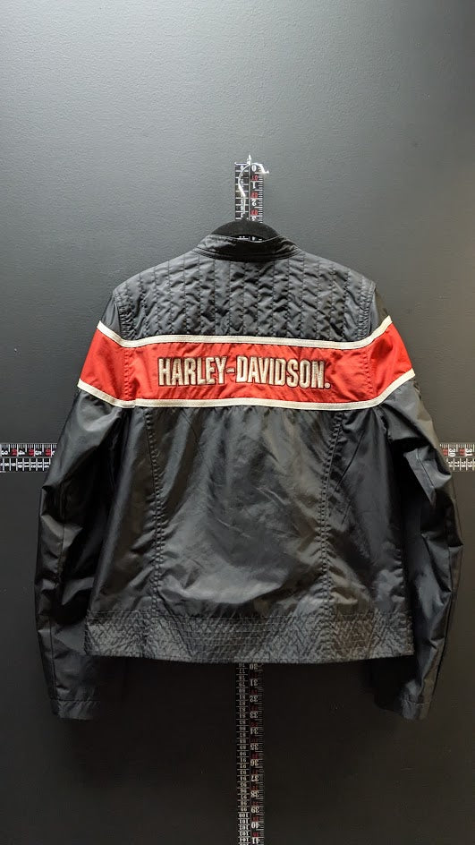 Harley-Davidson Women's Black & Orange Quilted Riding Jacket – Size Medium
