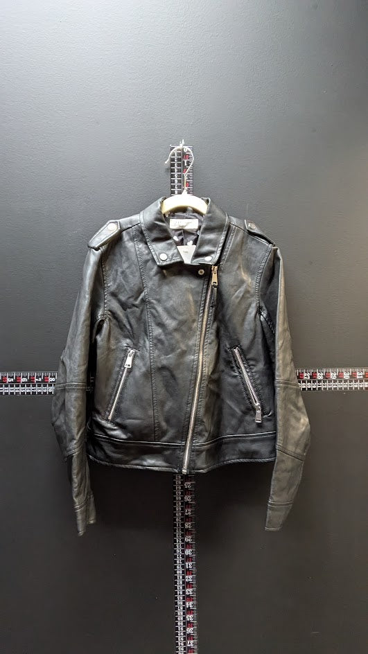 H&M Girls Faux Leather Moto Jacket – Size 10Y / 140