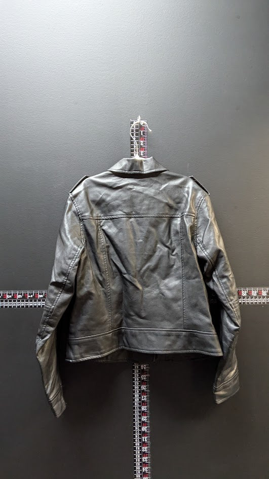 H&M Girls Faux Leather Moto Jacket – Size 10Y / 140