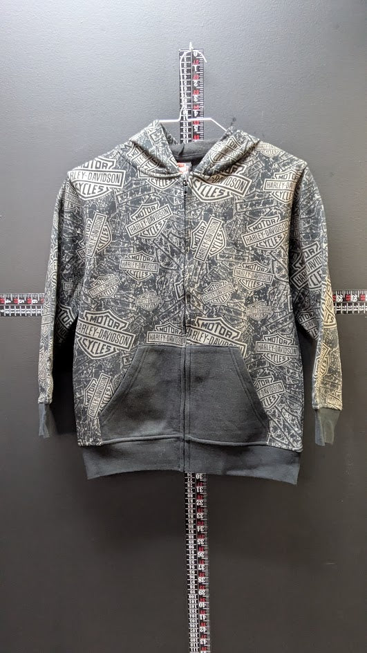Harley-Davidson Youth All-Over Print Zip Hoodie – Size M (10/12)