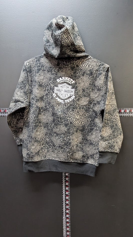 Harley-Davidson Youth All-Over Print Zip Hoodie – Size M (10/12)