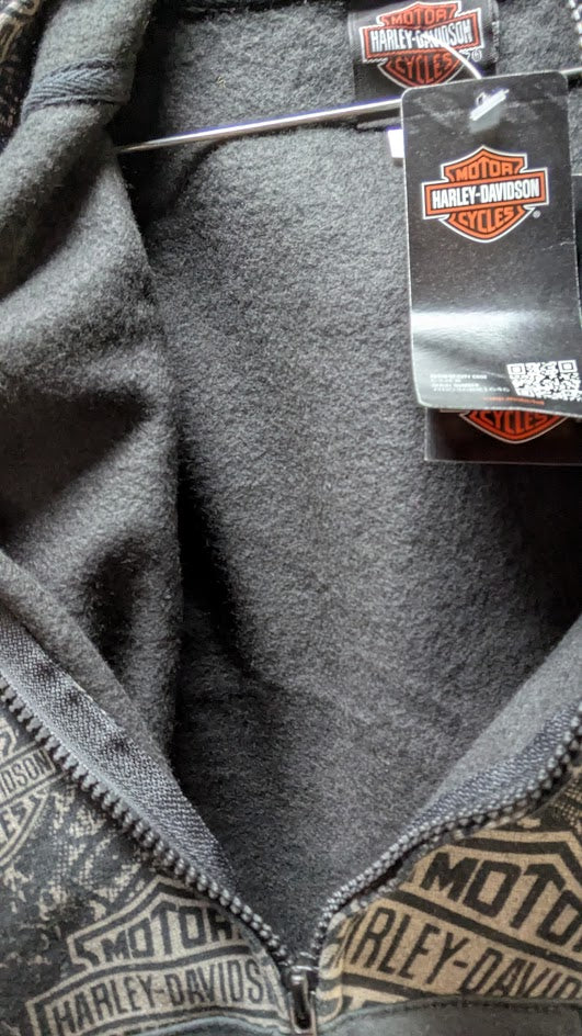 Harley-Davidson Youth All-Over Print Zip Hoodie – Size M (10/12)
