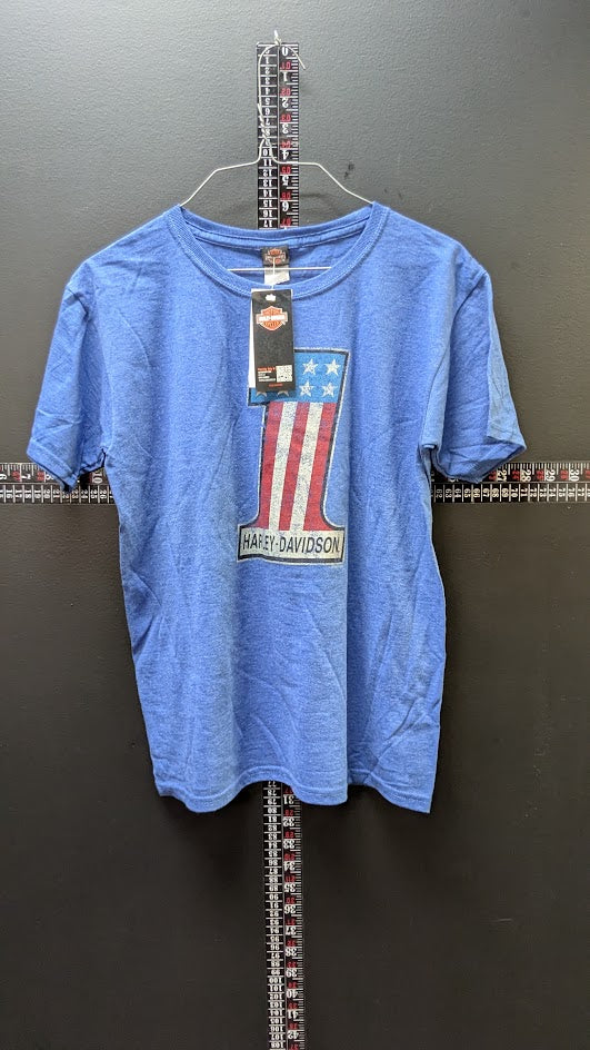Harley-Davidson Youth Heather Blue T-Shirt – Barnett Harley-Davidson El Paso Texas – Size Youth Large