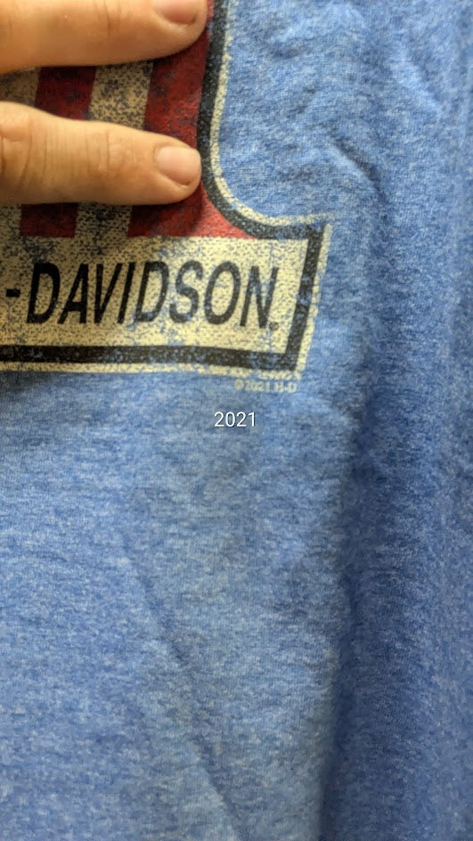 Harley-Davidson Youth Heather Blue T-Shirt – Barnett Harley-Davidson El Paso Texas – Size Youth Large