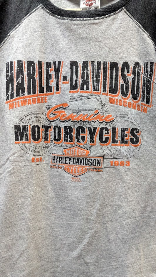 Harley-Davidson Youth Raglan Baseball Tee – NWT – Size Small