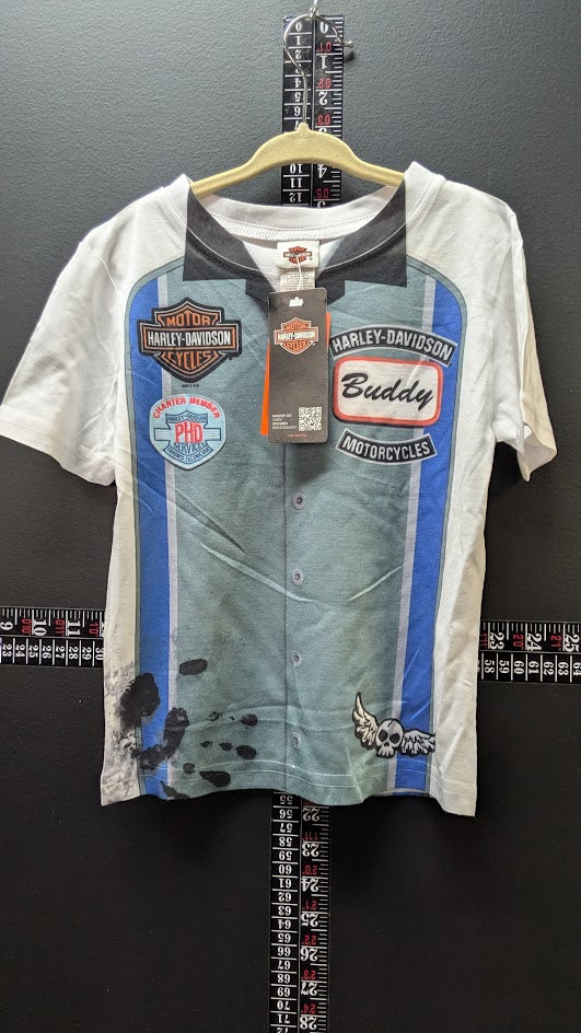 Harley-Davidson "Buddy" Mechanic Shop Uniform Graphic Toddler T-Shirt – Size 4T