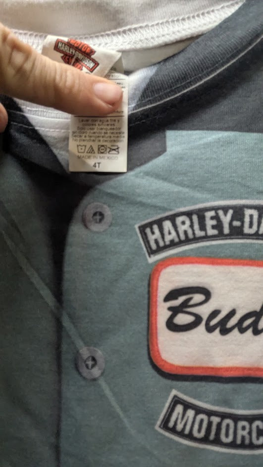 Harley-Davidson "Buddy" Mechanic Shop Uniform Graphic Toddler T-Shirt – Size 4T