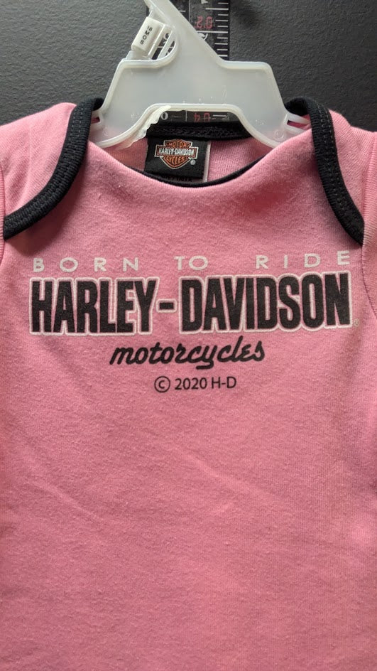 Harley-Davidson Infant Twin Pack Bodysuits – New With Tags – Pink & Black – 2 Piece Set