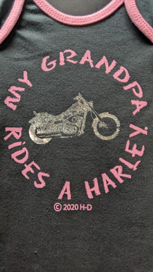 Harley-Davidson Infant Twin Pack Bodysuits – New With Tags – Pink & Black – 2 Piece Set
