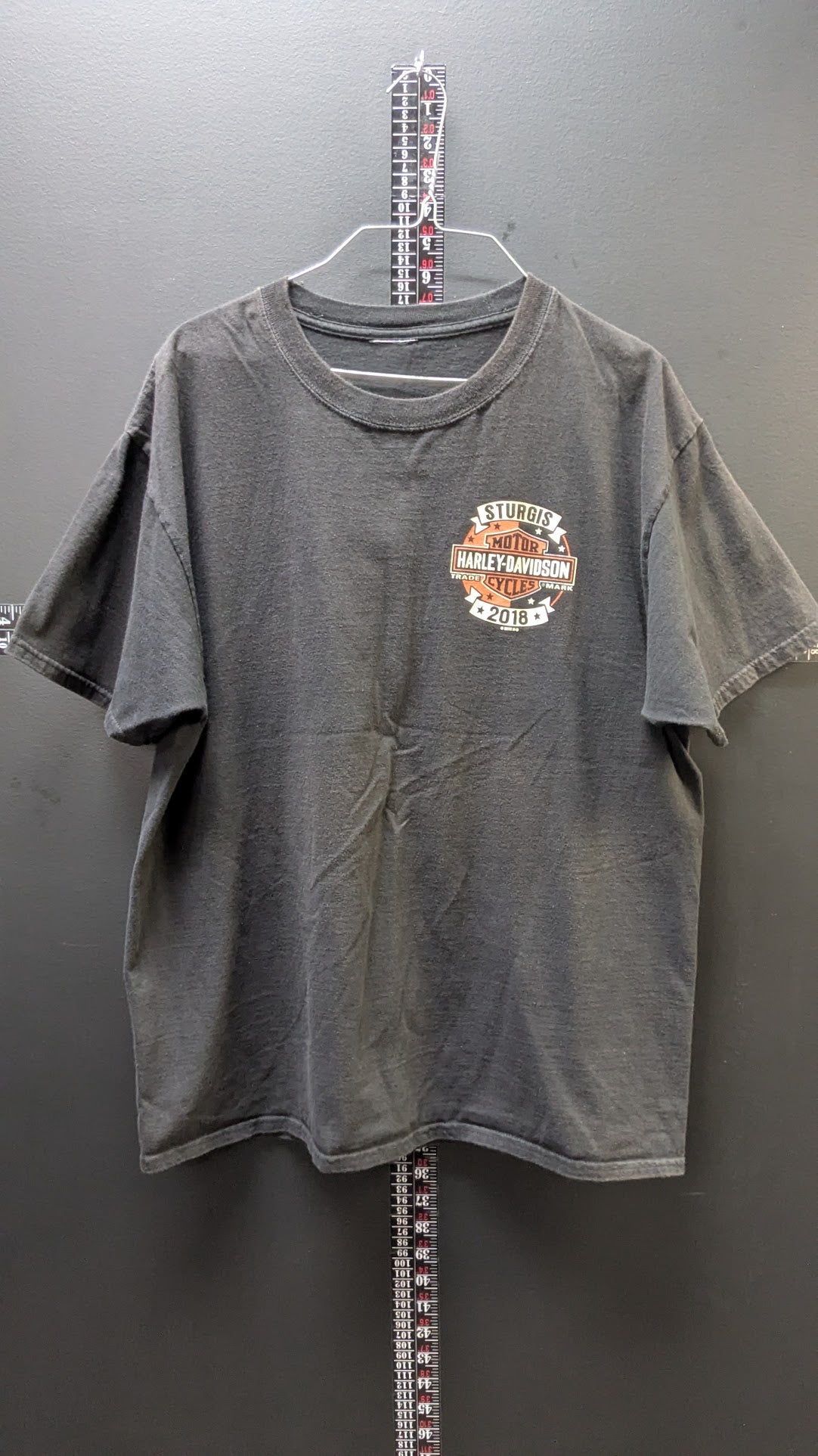 2018 Harley-Davidson Sturgis South Dakota T-Shirt – Faded Black Graphic Tee – Cut tag Fits Like Large