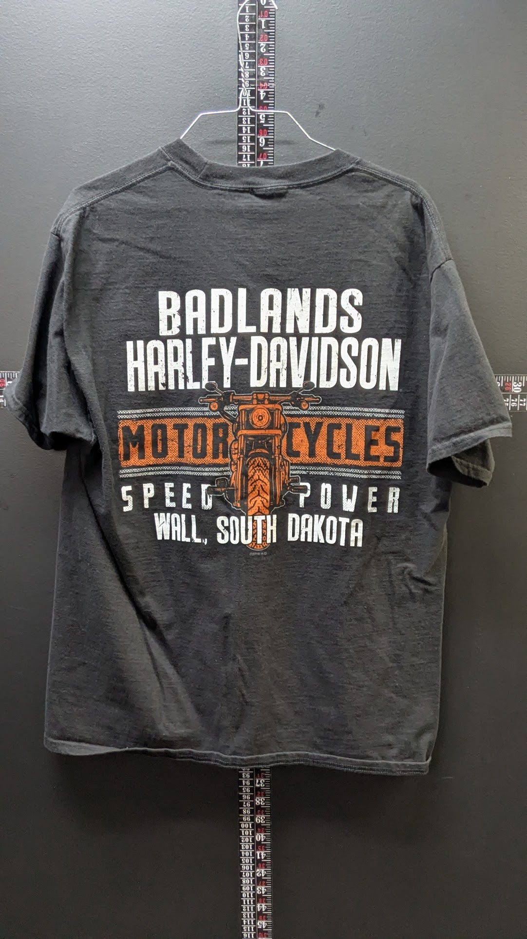 2018 Harley-Davidson Badlands South Dakota Pocket T-Shirt – Black Graphic Tee – Size Tag Missing Fits Like Large