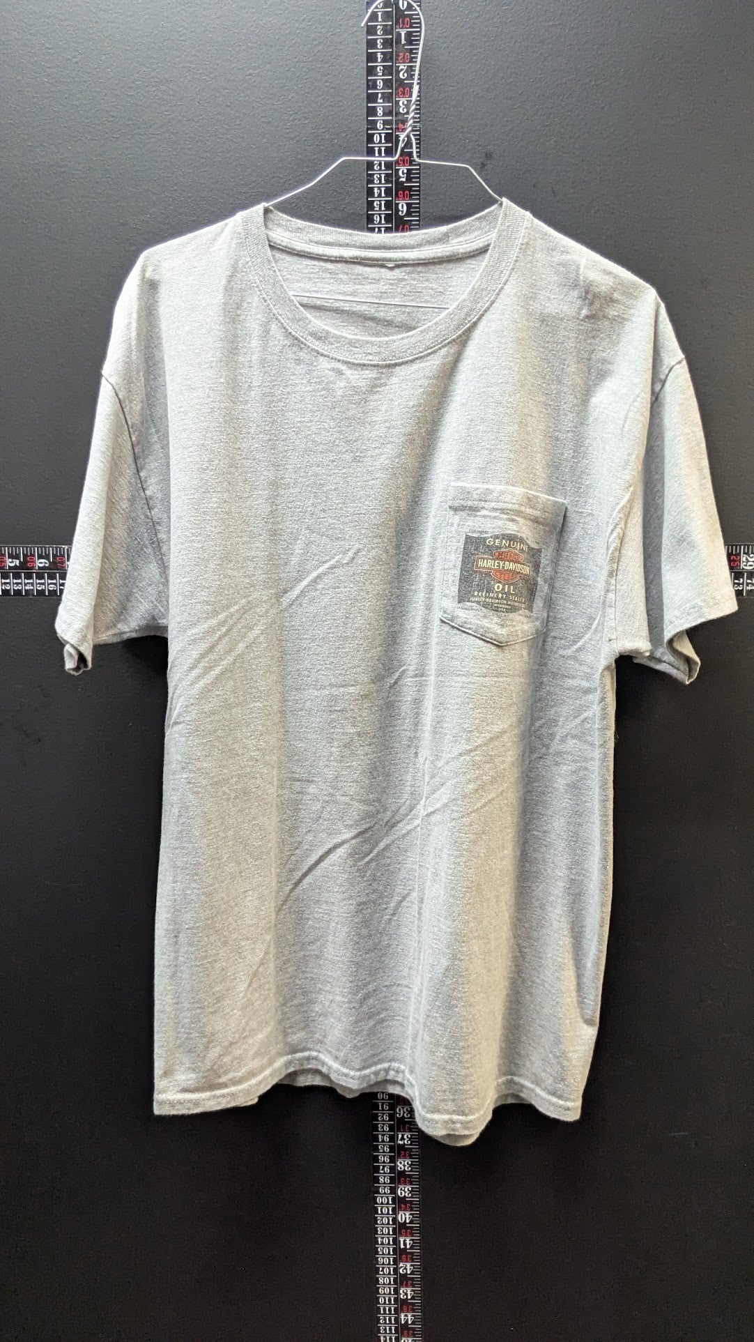 Harley-Davidson Charlotte North Carolina Racing Pocket T-Shirt Gray Large