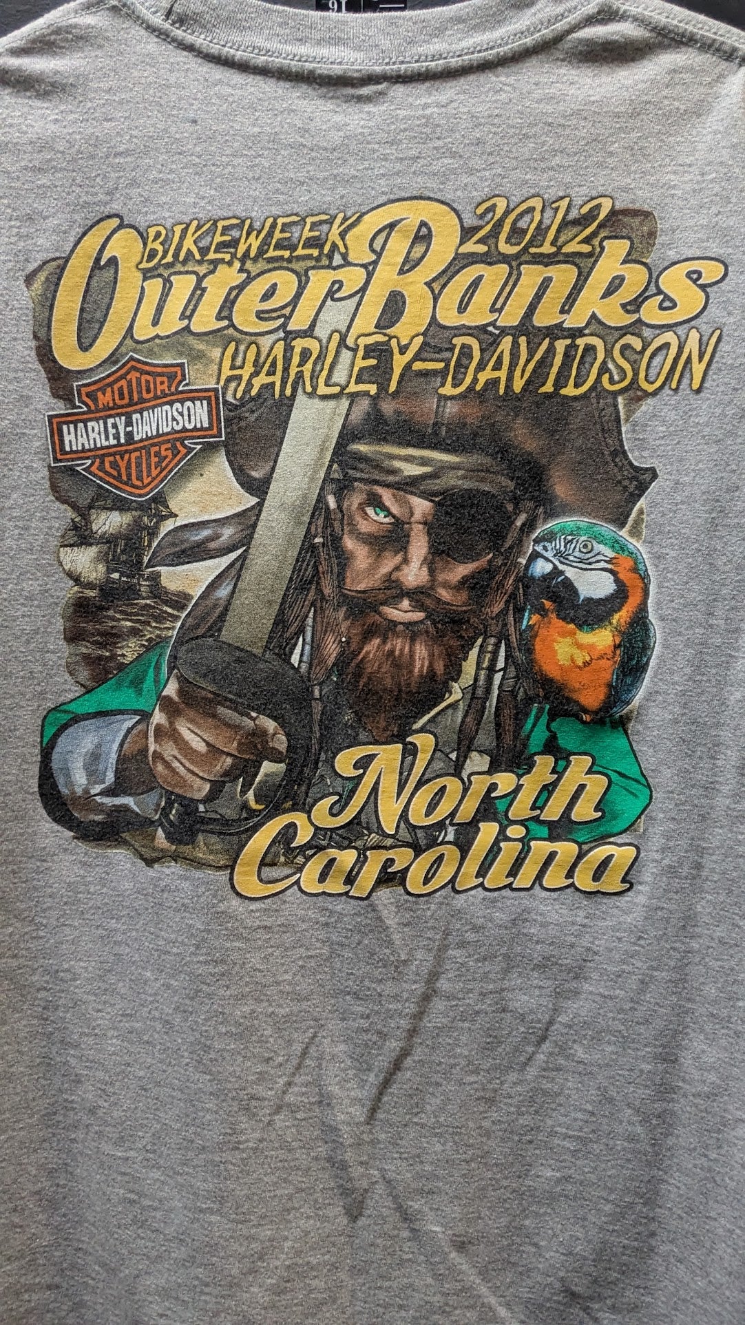 2012 Harley-Davidson Outer Banks Bike Week Pirate T-Shirt North Carolina Large