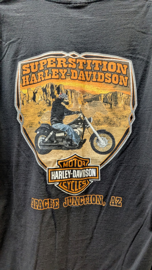Harley-Davidson Superstition Apache Junction Arizona Dealer T-Shirt Gray Large