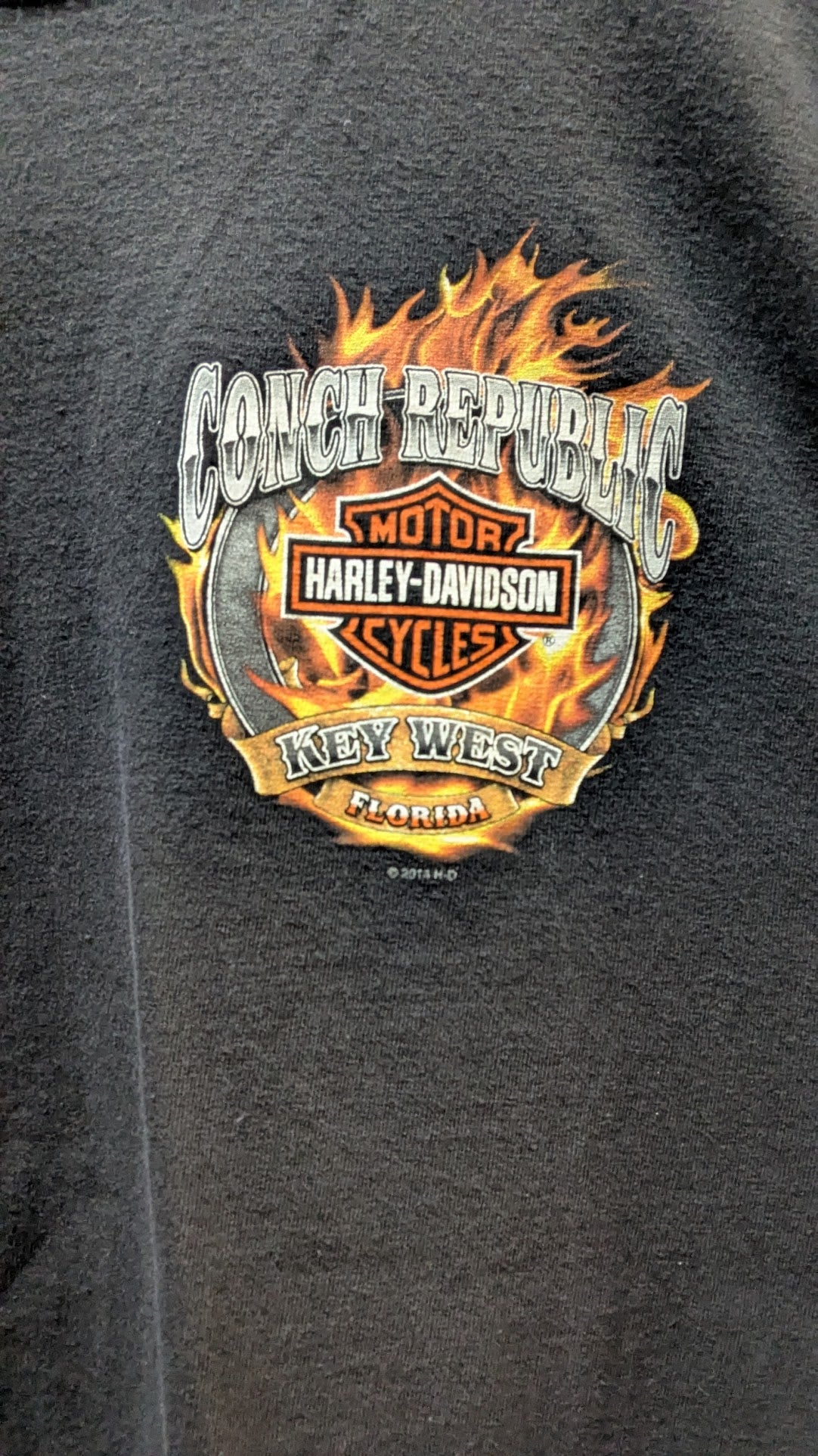 2011 Harley-Davidson Key West Florida Map T-Shirt Black Large
