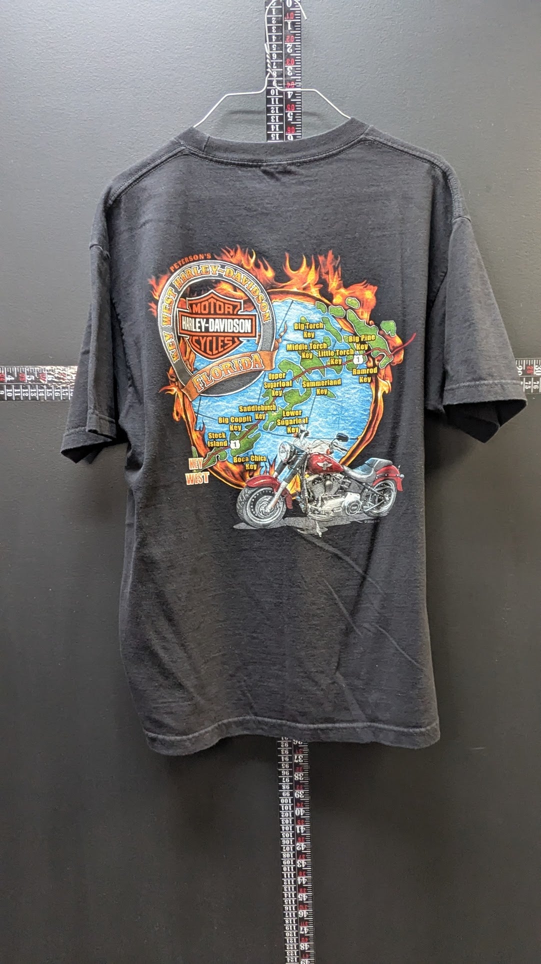 2011 Harley-Davidson Key West Florida Map T-Shirt Black Large