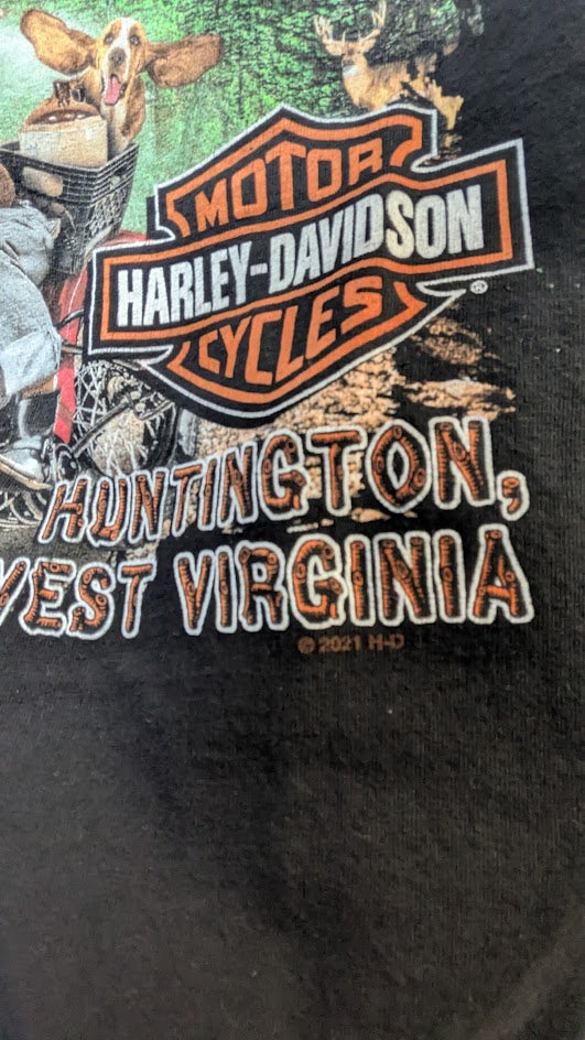 2021 Harley-Davidson Black Sheep Huntington WV Dealer T-Shirt Black Double Sided