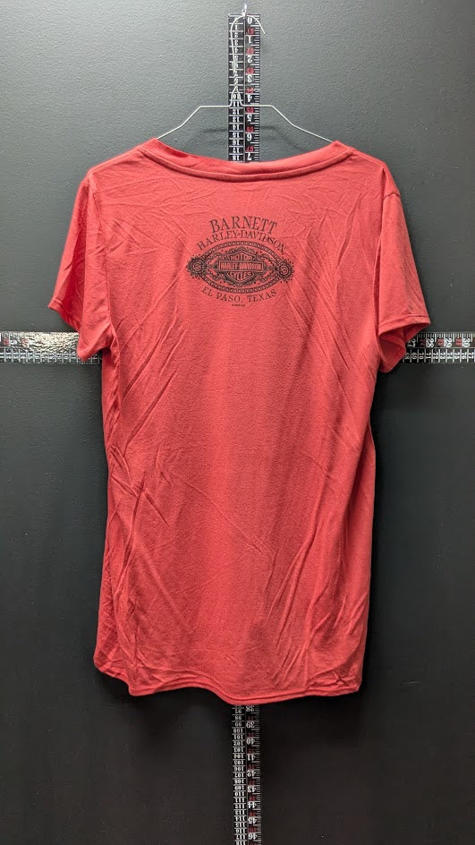 Harley-Davidson Womens Medium V Neck T Shirt NWT Barnett Harley El Paso TX Red