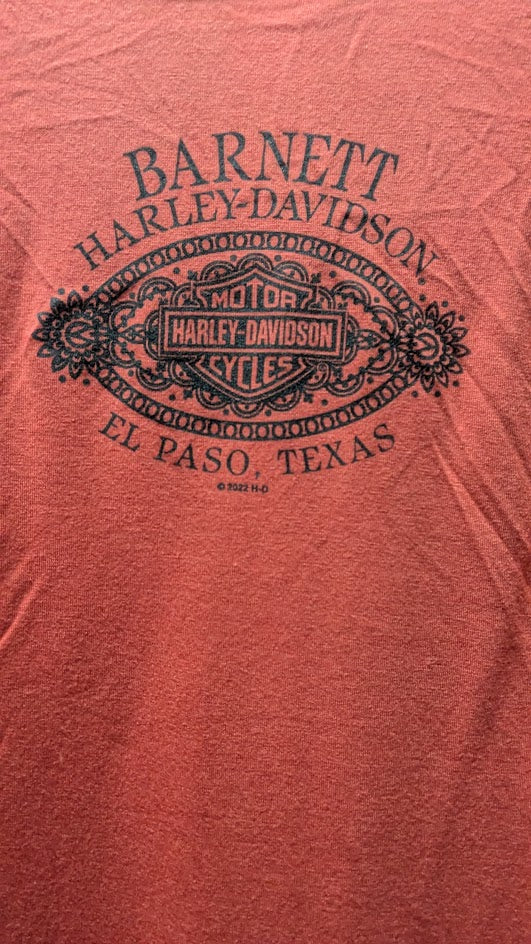 Harley-Davidson Womens Medium V Neck T Shirt NWT Barnett Harley El Paso TX Red