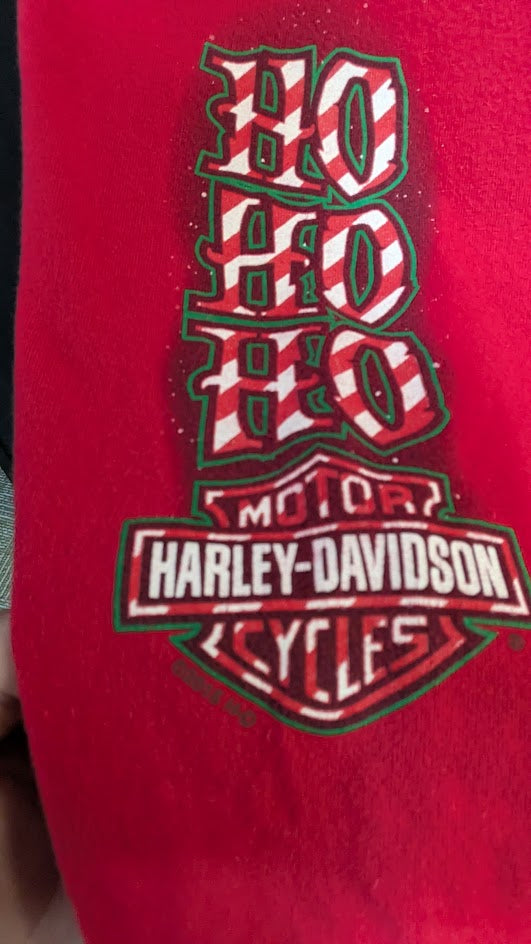 Harley-Davidson Christmas Santa Long Sleeve Shirt 2XL Chuck's Harley Bloomington IN